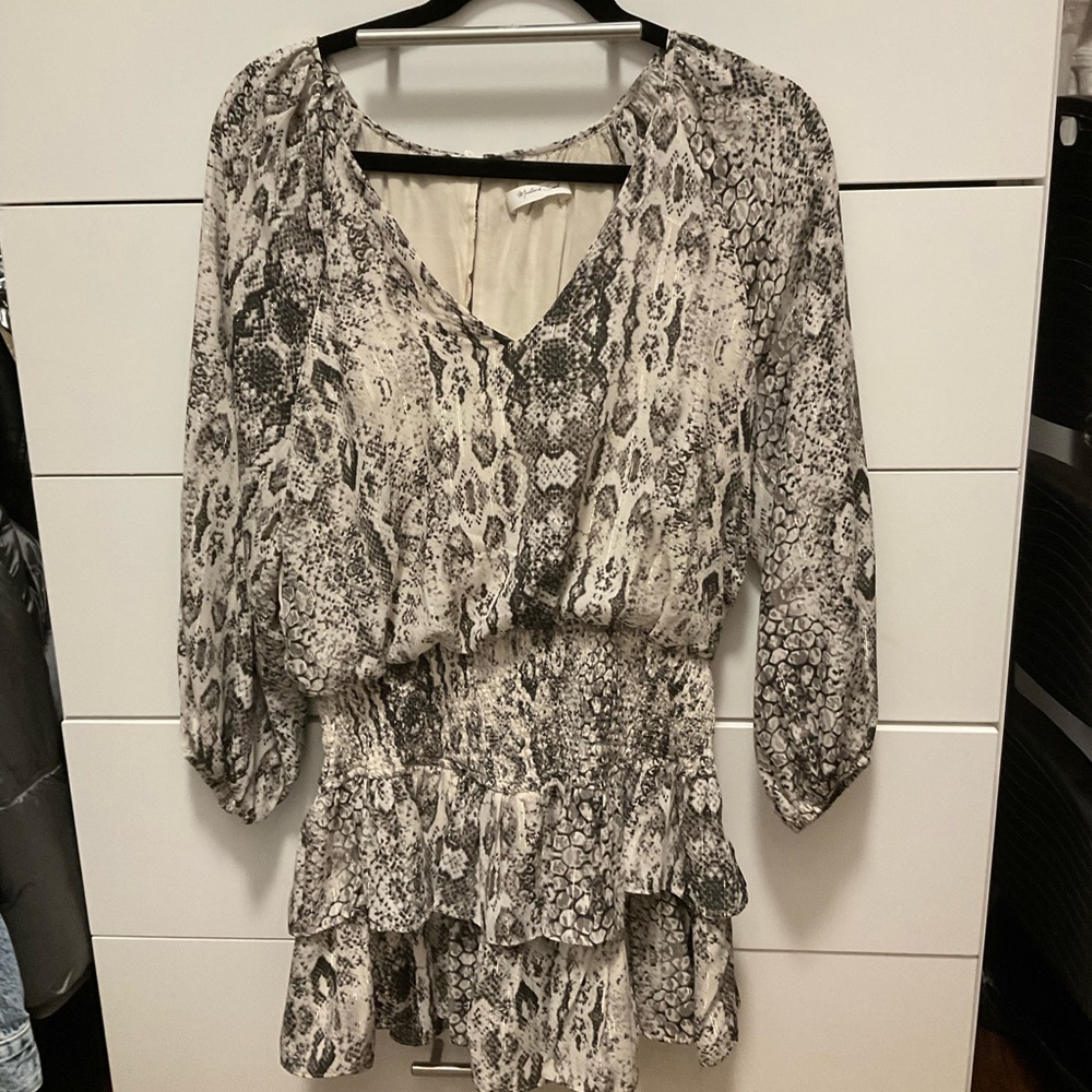 Snake Print Mini Long Sleeve Dress